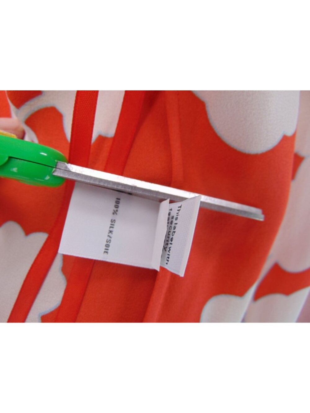 Diane Von Furstenberg DVF Maja Two Dress 8 Coral Red Halo Buds Silk Snap V Back - Picture 13 of 15
